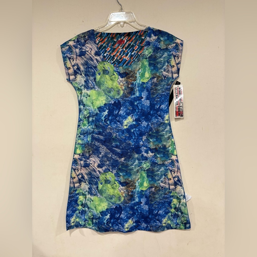 Animapop Italy Reversible Dress Abstract Artsy NWT No Iron Travel Women’s Sz S